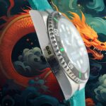 ROLEX Year of the Dragon Auspicious ?? ?? Submariner Carbon Fiber Bezel – Velcro Strap – Green(1:1 replica) - Image 7