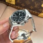 Vacheron Constantin Luxury Fake Watches Overseas Dual Time 47450 Black Dial Metal Wire 9F Factory 42mm - Image 7