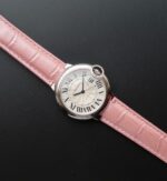 Replica Cartier Ballon Bleu 36mm White Textured Dial Pink Leather Strap - Image 7