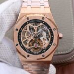 Replica Audemars Piguet Royal Oak Tourbillon Extra-Thin Openworked RG Skeleton Dial RG Bracelet