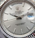 Replica Rolex Day-Date II SS Silver Dial SS Bracelet A3255 - Image 3
