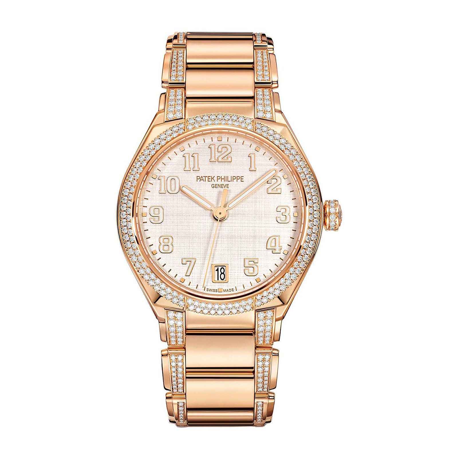 AA820A42-C1BB-8CC5-4DEF-B6A7D23444FF.jpg Fake Diamond Watch Replica Patek Philippe Twenty~4 Ladies Rose Gold Silver Dial 7300/1201R-001(1:1 replica) - Image 1