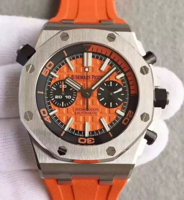 ABF54AF3-5BAC-352A-89A9-5C736B838599.jpg Replica Audemars Piguet JF Royal Oak Offshore Diver Chronograph Orange Rubber Strap A3126 - Image 1