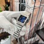 Cartier Replica Watch Santos Moissanite Diamond Bezel Blue Dial BV Factory 39.8mm - Image 4