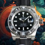 ROLEX Year of the Dragon Auspicious ?? ?? Submariner Carbon Fiber Bezel – Velcro Strap – Black(1:1 replica)
