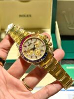 Rolex Daytona 116598RBOW Refined Moissanite   Synthentic Gemstone 18K Gold Wrapped 40mm - Image 5