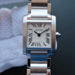 Replica Cartier Tank Francaise Ladies Whtie Dial SS Bracelet Ronda Quartz