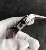 Replica Cartier Santos 100 33mm SS White Dial Pink Leather Strap SEIKO NH05A - Image 3