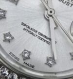 Replica Rolex DateJust 28mm Diamonds Bezel White Dial Diamonds Rome Markers Bracelet A2236 - Image 11