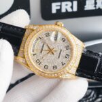 Rolex new full-diamond logotype – full diamonds with classic lettering – official size 36mm(1:1 replica) - Image 6