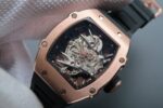 Replica Richard Mille RM027 RG Skeleton Dial Black Rubber Strap 6T51 - Image 2