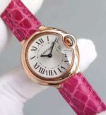 Replica Cartier Ballon Bleu Ladies 28mm RG White Dial Ronda Quartz