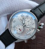 Replica IWC ZF Pilot Chrono IW387809 Silver Dial Leather Strap A7750 - Image 2