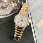 Patek Philippe Nautilus 7118 Best Replica Watches White Dial Bezel Moissanite Diamonds 35.2mm - Image 2