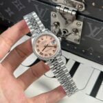 Rolex DateJust Replica Watch Women Dial Pink Bezel Diamonds CZ THB Factory 31mm - Image 2