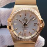 Replica Omega V6 Constellation YG White Dial Diamonds Bezel YG Bracelet A2500