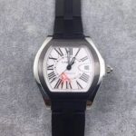 Replica Cartier Roadster SS White Dial Black Rubber Strap A2824