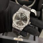 Hublot Replica 1:1 Watch Classic Fusion Full Diamond Moissanite Grey Dial 42mm - Image 3