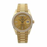 Rolex Day-Date 228348RBR KW Yellow Gold   Diamonds Champagne Dial Replica