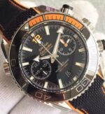 Replica Omega Planet Ocean Master Chronometer Chrono Black Dial Black Nylon Strap A9900 - Image 3