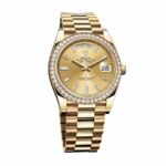 Rolex Day-Date 228348RBR KW Yellow Gold   Diamonds Champagne Dial Replica - Image 2