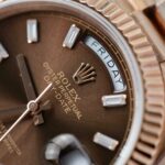 Rolex Day-Date Chocolate Dial Copies Watches Gold Wrapped + Moissanite Dial Markers Custom 40mm - Image 6