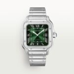 Fake Cartier Watch Santos de Cartier Large Stainless Steel Green Dial WSSA0062 BVF(1:1 replica)