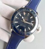 Replica Omega Planet Ocean SS GMT Blue Dial Silver Markers Blue Rubber Strap A8605 - Image 2