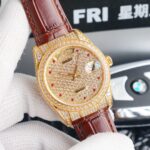Rolex new full-diamond logotype – full diamonds with classic lettering – official size 36mm(1:1 replica)