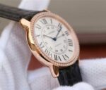 Replica Cartier Ronde De Cartier RG White Dial Diamonds Bezel Croco Strap A2892 - Image 4
