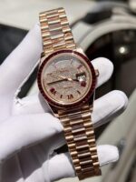 Rolex Best Replica Watch Day-Date Custom Ruby Red   Baguette Moissanite Diamonds GM Factory 40mm - Image 3