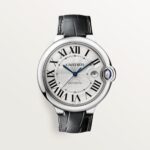 Cartier Ballon Bleu de Fake Cartier Watch Stainless Steel 42mm Silver Dial Leather Strap WSBB0026-AF(1:1 replica)