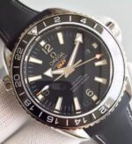 Replica Omega Planet Ocean SS GMT Black Dial Silver Markers Black Rubber Strap A8605 - Image 2