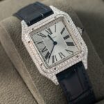 Cartier Replica 1:1 Watch Santos Dumont Large With Full Moissanite Diamond Hong Kong 42mm - Image 3