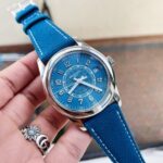Replica PATEK PHILIPPE Calatrava 6007A-001 SS ZF 1:1 Best Edition Blue Dial on Blue Leather Strap A324CS