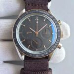 Replica Omega Speedmaster Moonwatch Apollo 11 45th anniversary Limited Brown Dial Nylon Strap
