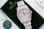 Rolex DateJust Rep 11 Watch Full Diamond Moissanite White 41mm