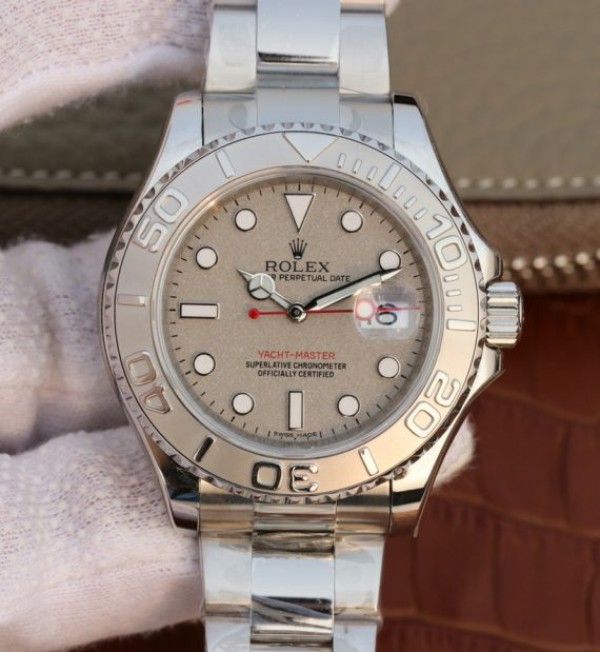 BA90F01A-F2B6-DA1F-BBA3-F23E695899AD.jpg Replica Rolex Yacht-Master 116622 EW Silver Dial SS Bracelet A3135 - Image 1