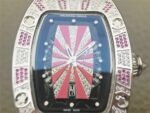 Replica Richard Mille RM 007 Lady SS Diamonds Black Inner Bezel White Rubber Strap 6T51 - Image 5