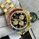 Rolex Replica 1:1 Watch Daytona Rainbow Yellow Gold Plated With Stone 40mm - Image 2