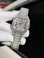 Cartier Santos Replica Watch Full Diamond Moissanite Hong Kong 39.8mm - Image 4
