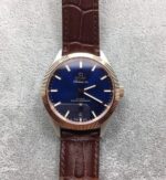 Replica Omega Globemaster Master Chronometer Blue Dial RG Bezel Leather Strap A8900