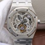 Replica Audemars Piguet Royal Oak Tourbillon Extra-Thin Openworked SS Skeleton Dial SS Bracelet