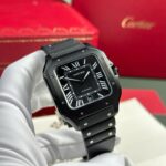 Cartier Santos Black Replica 11 Watch Rubber Strap BV Factory 39.8mm - Image 3