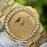 Patek Philippe Nautilus 5719 Replica 1:1 Watch With Full Stone Yellow Gold Plated 3K 40mm - Image 3