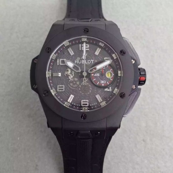 BF813BE3-89E2-B5A8-30E7-0BDA743776FF.jpg Replica Hublot Big Bang Ferrari Limited Edition PVD Black Dial Black Rubber Strap A7753 - Image 1
