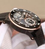 Replica Cartier JJF Calibre De Cartier Diver DLC Black Dial RG Bezel Black Rubber Strap A23J - Image 5