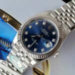 Rolex DateJust Knock Off Watches Blue Dial Moissanite Diamonds Clean Factory 41mm - Image 4