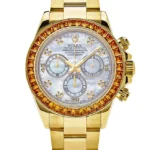 Rolex Daytona Yellow Gold Orange Sapphire Bezel MOP 116578SACO(1:1 replica)