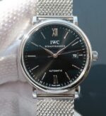 Replica IWC MK Portofino IW356506 Automatic Black Dial SS Mesh Bracelet